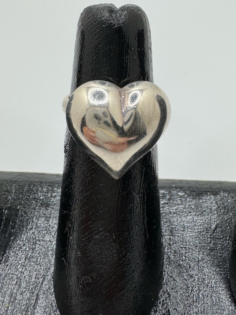 .925 Silver Puffy Heart Ring